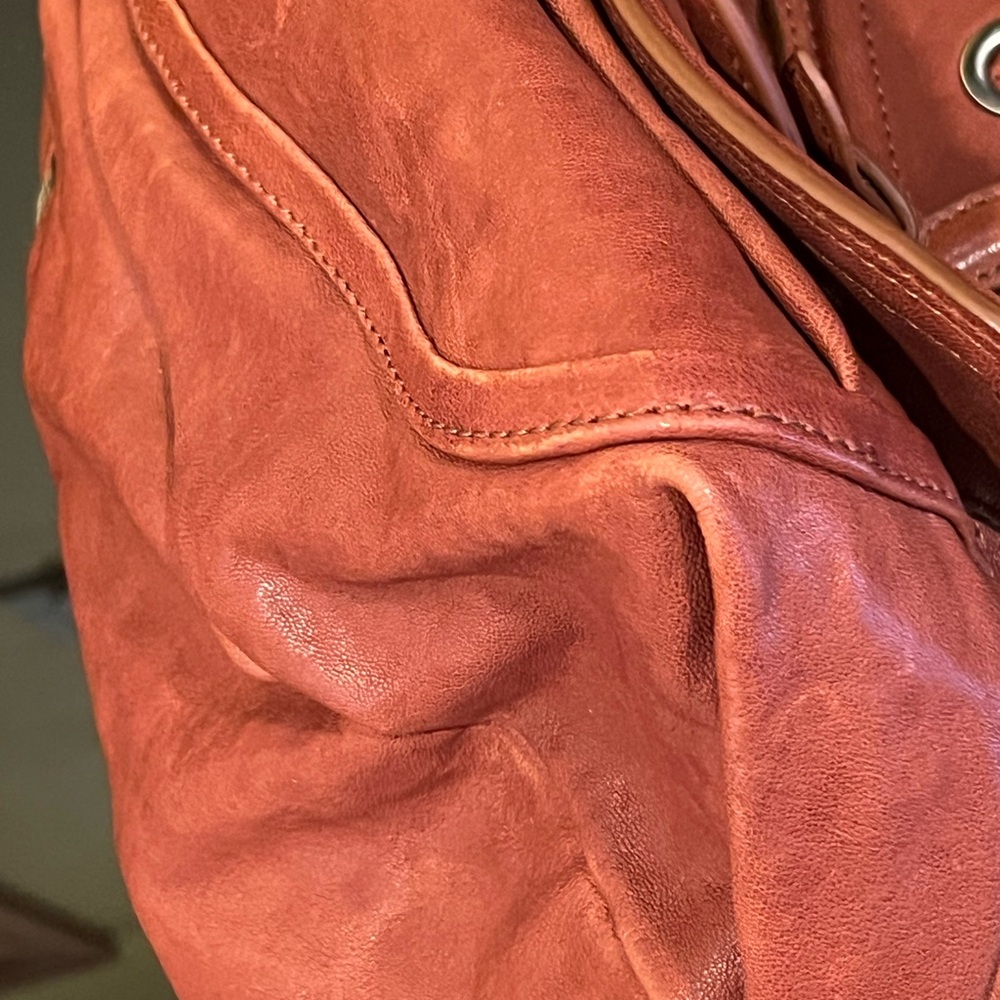 Roxbury Leather Brown with Silver Hardware Shoulder Bag - Picture 8 of 9